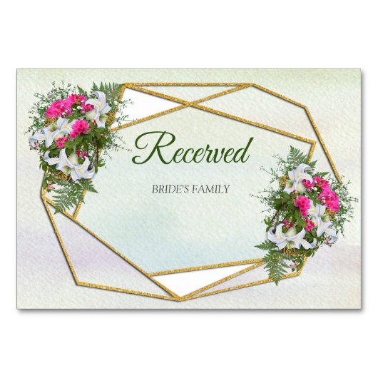 Geometrisch - Glitter Flower Bouquet Theme Kaart (Voorkant)