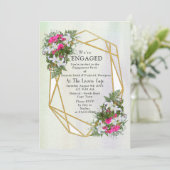 Geometrisch - Glitter Flower Bouquet Theme Kaart (Staand voorkant)