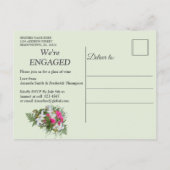 Geometrisch - Glitter Flower Bouquet Verloving Uitnodiging Briefkaart (Achterkant)