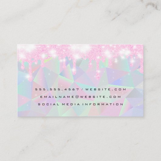 Geometrisch | Glitter Pixie Dust Drip | Sparkle Visitekaartje (Achterkant)