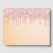 Geometrisch glitter roos van de bloem van de feest gastenboek (Achterkant)