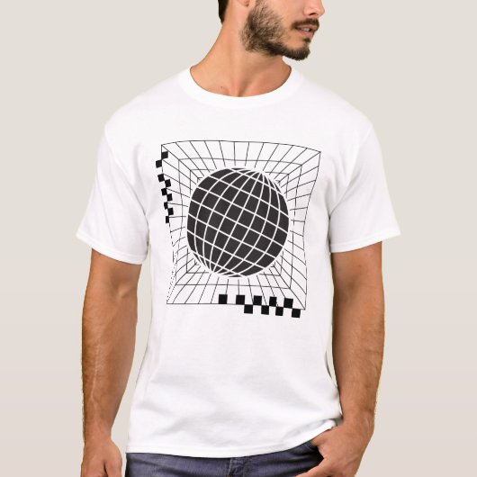 Geometrisch globaal bolontwerp t-shirt (Voorkant)