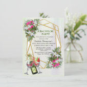 Geometrisch - Gold Glitter Lijst Bachelor-kaart (Staand voorkant)