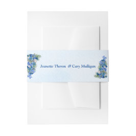 Geometrisch - Gold-Navy Blue Flower Uitnodigingen Wikkel