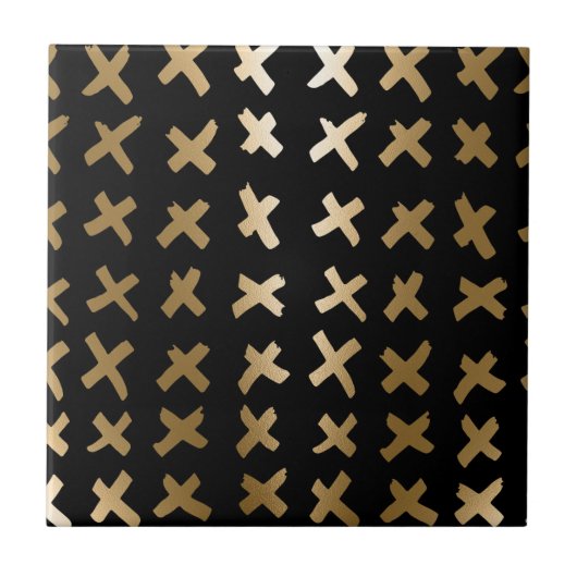 Geometrisch Golden Abstract Tegeltje (Voorkant)