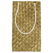 Geometrisch Golden Basketweve Graphic Pattern Klein Cadeauzakje (Voorkant)