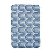 Geometrisch golfontwerp in blauw badmat (Voorkant Verticaal)