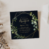 Geometrisch Goud Blauw Groen Bruiloft Ontbijt Kaart