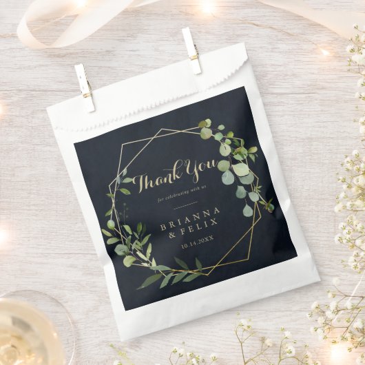 Geometrisch Goud Blauw Groen Dank u Bruiloft Bedankzakje (Geknipt)