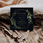 Geometrisch Goud Blauw Groen Eucalyptus Quinceañer Kaart