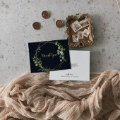 Geometrisch Goud Blauw Groen Eucalyptus Vlak Huwel Bedankkaart