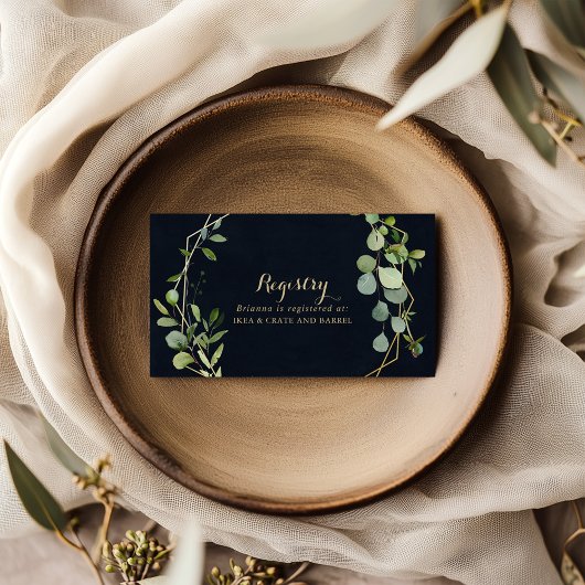 Geometrisch Goud Blauw Groen Huwelijkscadeau Regis Informatiekaartje