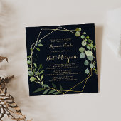 Geometrisch Goud Blauw Groen Kalligrafie Vleermuis Kaart