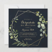 Geometrisch Goud Blauw Groen Spaans Vrijgezellenfe Kaart (Voorkant)