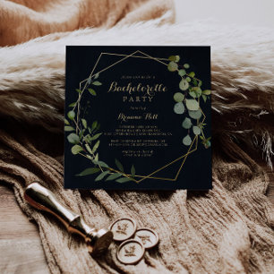 Geometrisch Goud Blauw Groen Vrijgezellenfeest Kaart