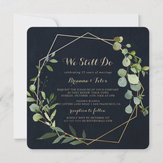 Geometrisch Goud Blauw Groen We Doen Nog steeds Ve Kaart (Voorkant)