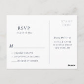 geometrisch goud & blozend bruiloft RSVP Briefkaart (Achterkant)