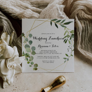 Geometrisch Goud Bruiloft Luncheon Vrijgezellenfee Kaart