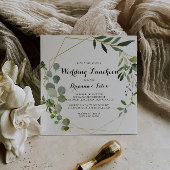 Geometrisch Goud Bruiloft Luncheon Vrijgezellenfee Kaart