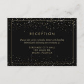 Geometrisch Goud Bruiloft Receptie Enclosure Kaart (Voorkant)