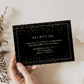 Geometrisch Goud Bruiloft Receptie Enclosure Kaart