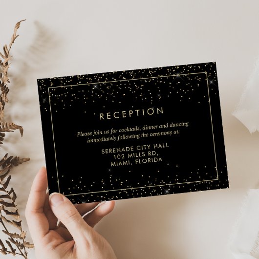 Geometrisch Goud Bruiloft Receptie Enclosure Kaart