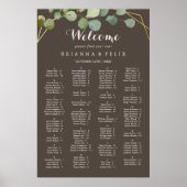 Geometrisch Goud Bruin Alfabetische Zitting Grafie Poster (Voorkant)