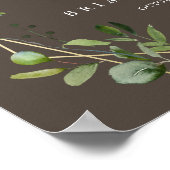 Geometrisch Goud Bruin Groen Huwelijk Welkomstbord Poster (Hoek)