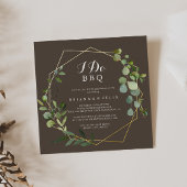 Geometrisch Goud Bruin Ik Doe BBQ Engagement Party Kaart