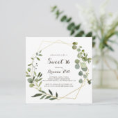 Geometrisch Goud Bruin Sweet 16 Verjaardagsfeest Kaart (Staand voorkant)