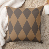 Geometrisch Goud en Beige Diamant Harlekijn Modern Kussen (Deken)