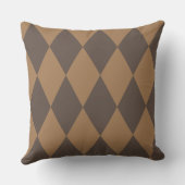 Geometrisch Goud en Beige Diamant Harlekijn Modern Kussen (Achterkant)