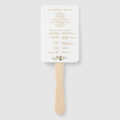 Geometrisch goud en blush bloemenbruiloft programm handwaaier (Achterkant)
