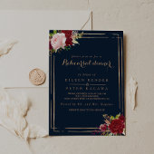 Geometrisch Goud en Rood Tropisch Repetitie Diner Kaart