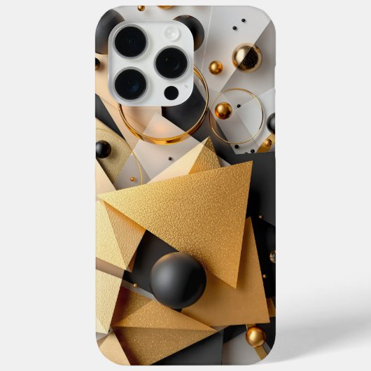 Geometrisch goud en zwart elegantie Case-Mate iPhone case (Achterkant)
