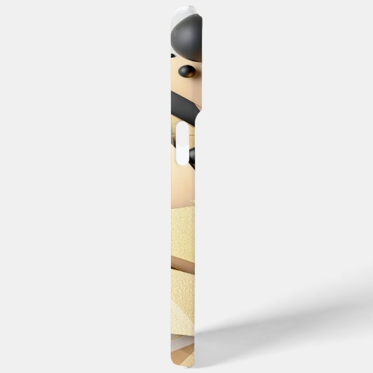 Geometrisch goud en zwart elegantie Case-Mate iPhone case (Achterkant / Rechts)