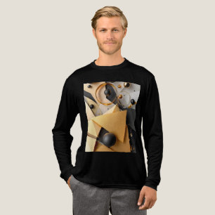 Geometrisch goud en zwart elegantie Tri-Blend shirt