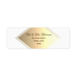 Geometrisch goud folie retouradres etiket