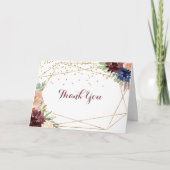 Geometrisch Goud Gevouwen Huwelijk Dank u Kaart (Voorkant)