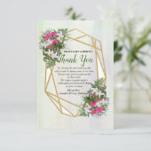 Geometrisch Goud Glitter Bloem Boeket RSVP Kaartje (Staand voorkant)