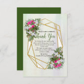 Geometrisch Goud Glitter Bloem Boeket RSVP Kaartje (Voorkant / Achterkant)