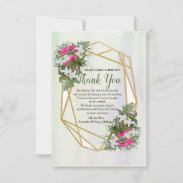 Geometrisch Goud Glitter Bloem Boeket RSVP Kaartje