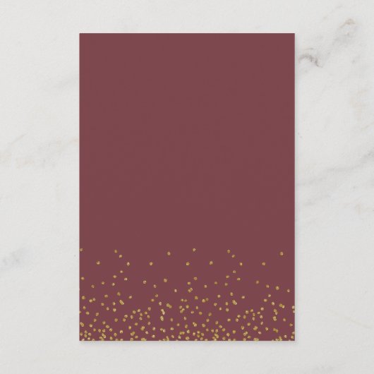 Geometrisch Goud Glitter Bloemen Bruiloft Receptie Informatiekaartje (Achterkant)