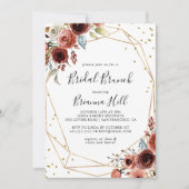 Geometrisch goud Glitter Bridal Brunch Vrijgezelle Kaart (Voorkant)