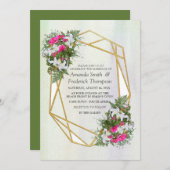 Geometrisch goud Glitter Flower Bouquet Theme Kaart (Voorkant / Achterkant)