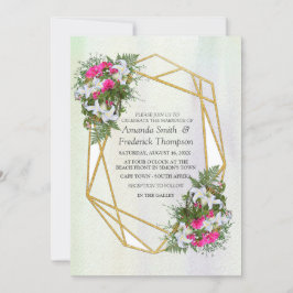 Geometrisch goud Glitter Flower Bouquet Theme Kaart