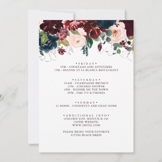 Geometrisch Goud Glitter Herfst Bachelorette Weeke Kaart (Achterkant)