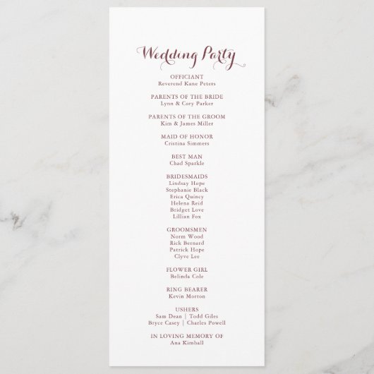 Geometrisch Goud Glitter Kalligrafie Huwelijksprog Programmakaart (Achterkant)