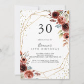 Geometrisch Goud Glitter Lente 30e Verjaardagsfees Kaart (Voorkant)