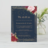 Geometrisch goud Glitter Red Tropical Vow Renewal Kaart (Staand voorkant)